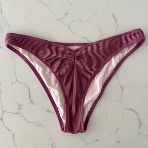 Shade and Shore mauve ribbed bikini bottom, size small